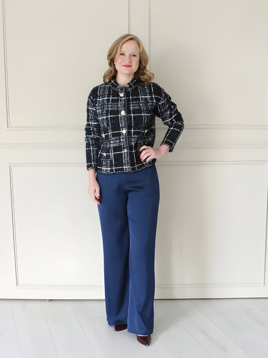 Check Cropped Jacket