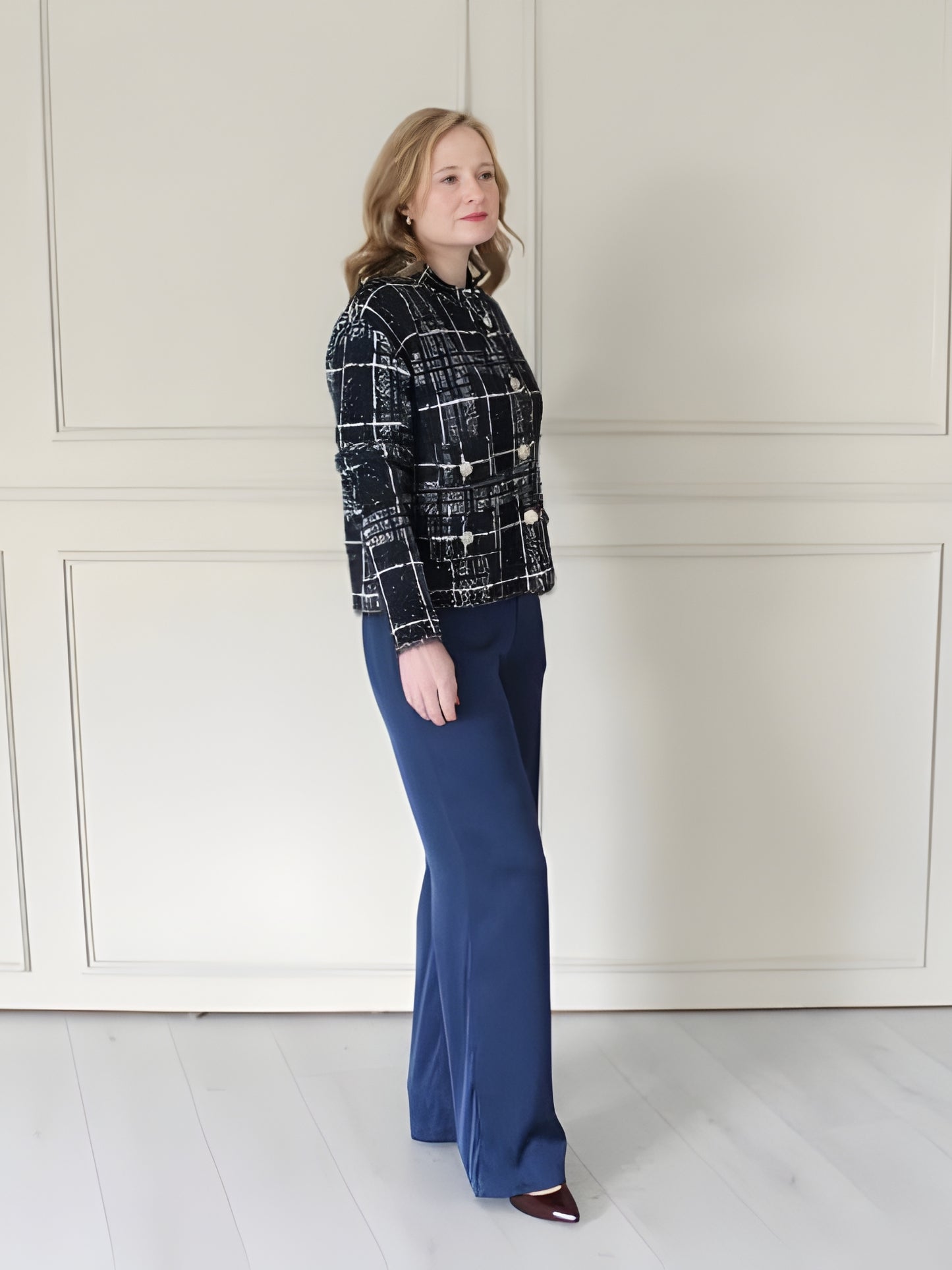 Check Cropped Jacket