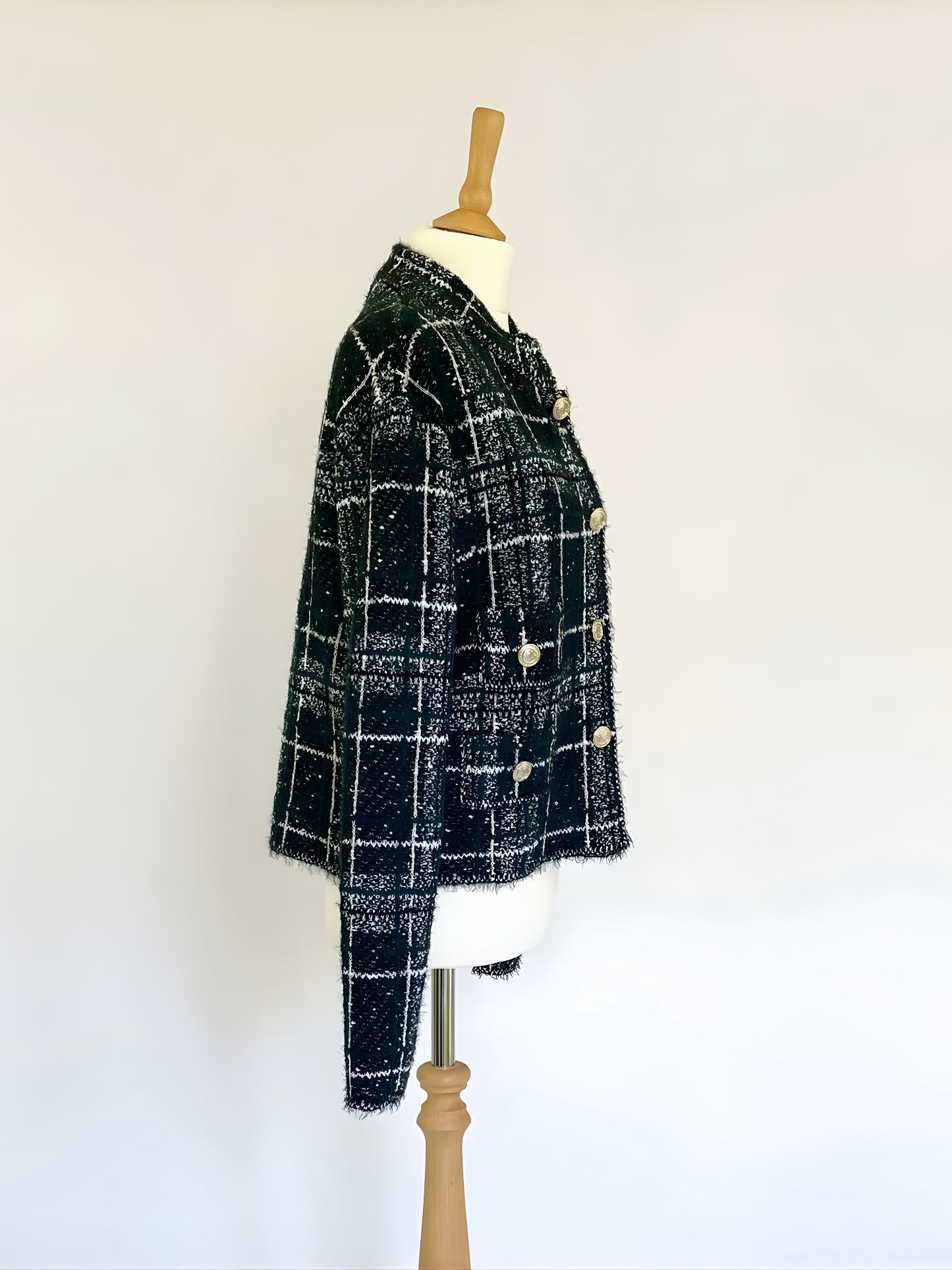 Check Cropped Jacket