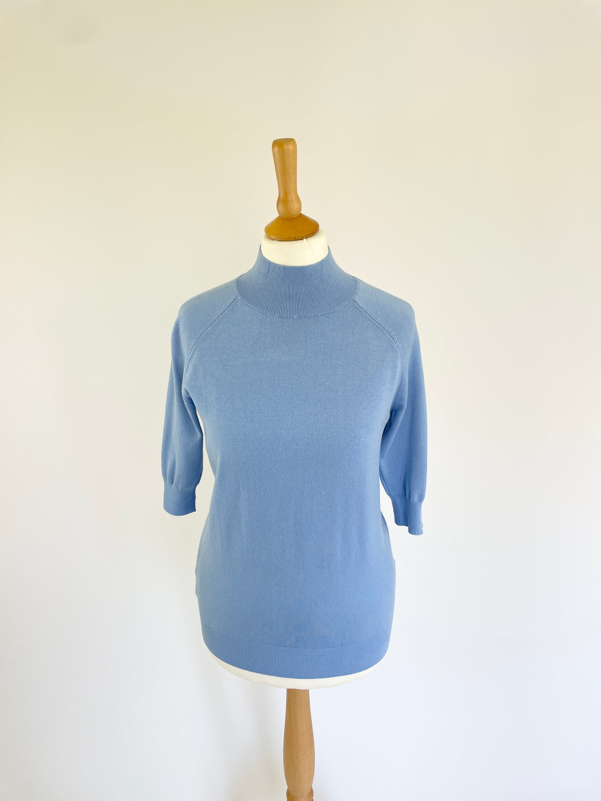 Denise Short Sleeve Turtleneck Jumper - Blue - Apple Tree House