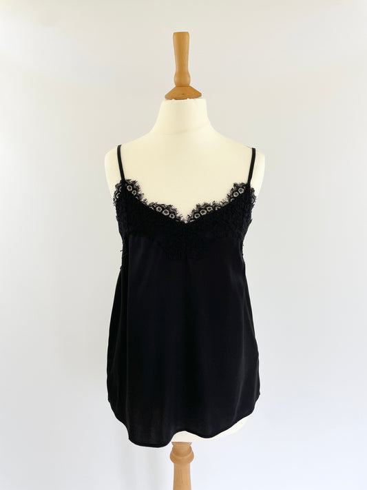 Jade Silk Tank - Black
