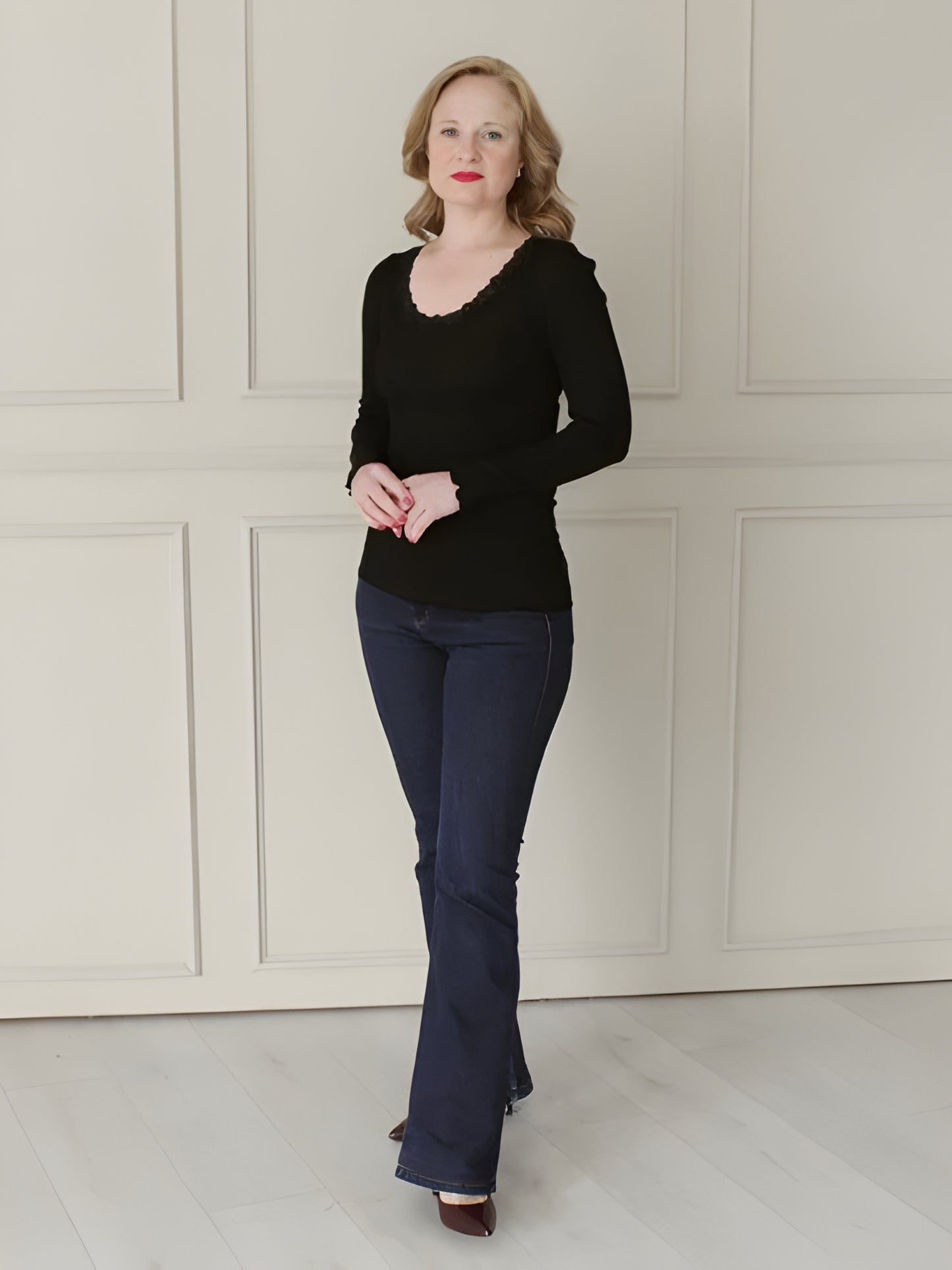 Long Sleeve Top with Lace Detail