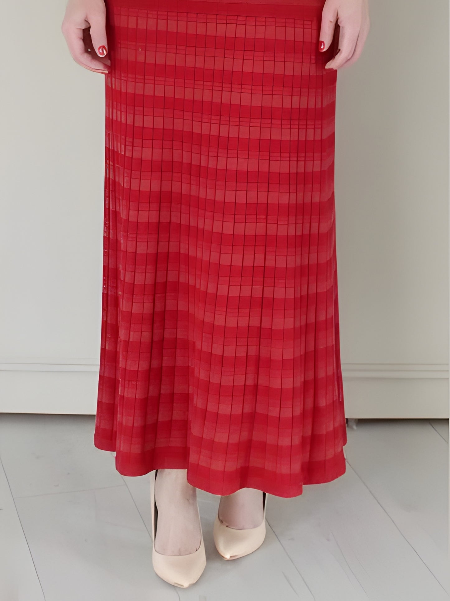 Long Flared Knit Skirt
