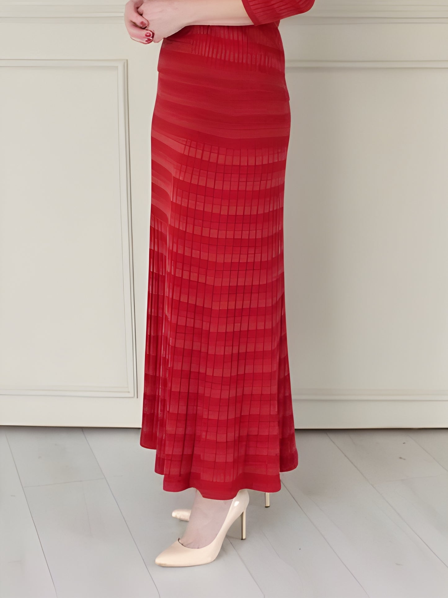 Long Flared Knit Skirt