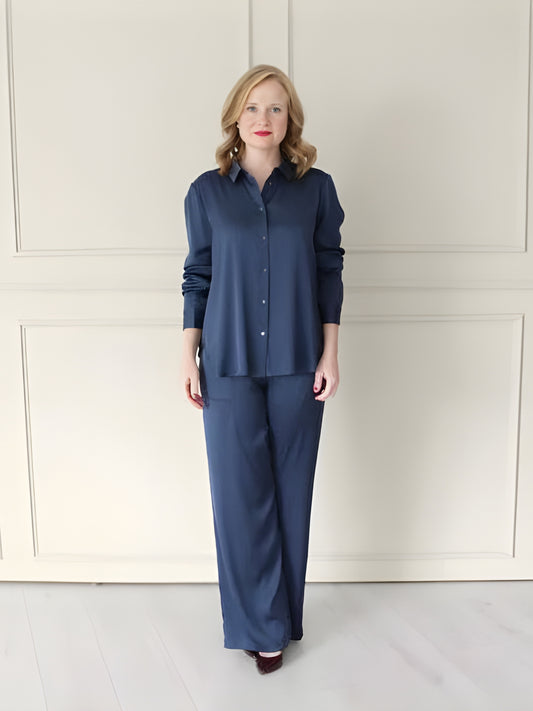 Monte Carlo Silk Shirt - Navy