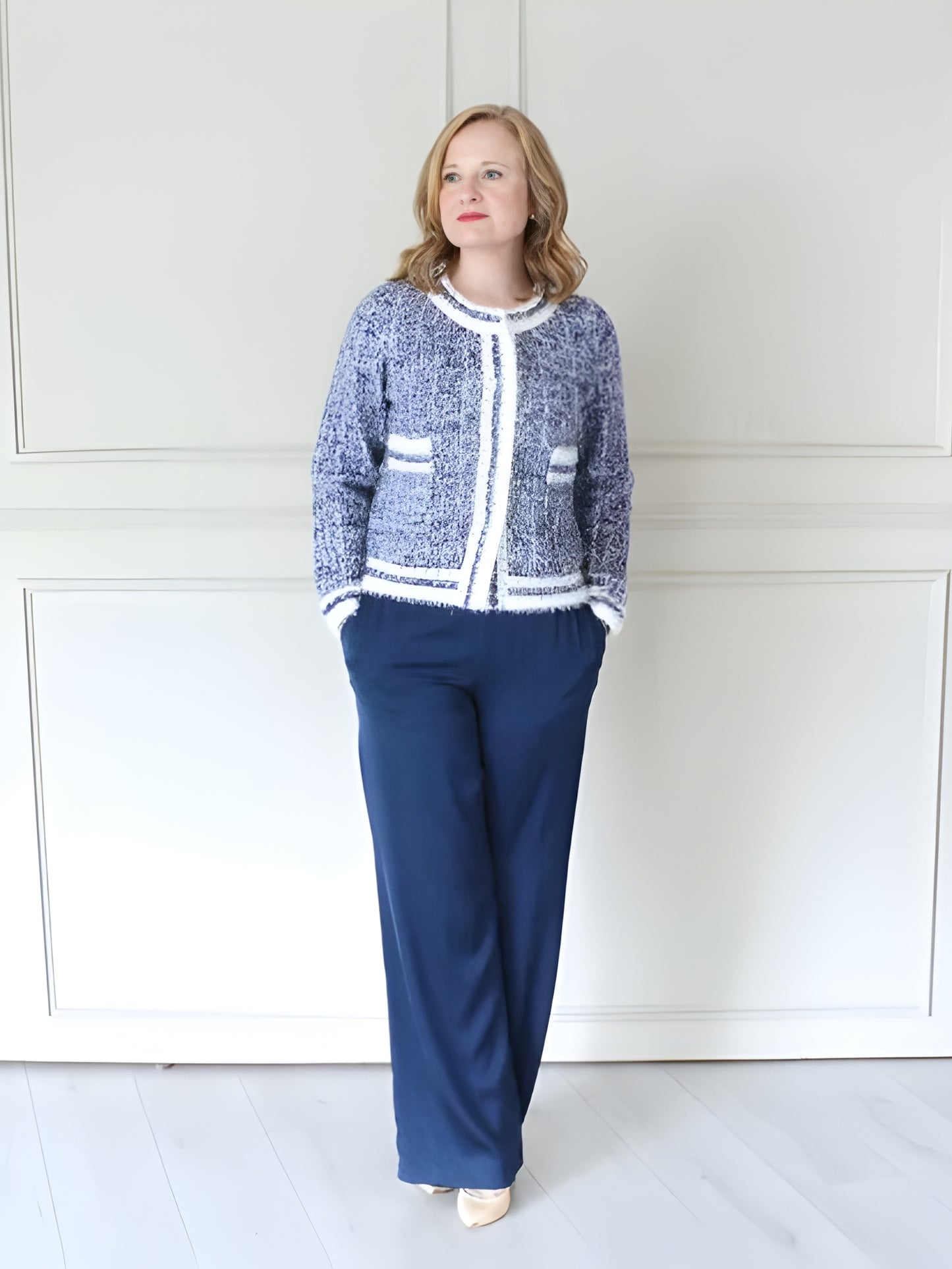 Blue Cropped Jacket