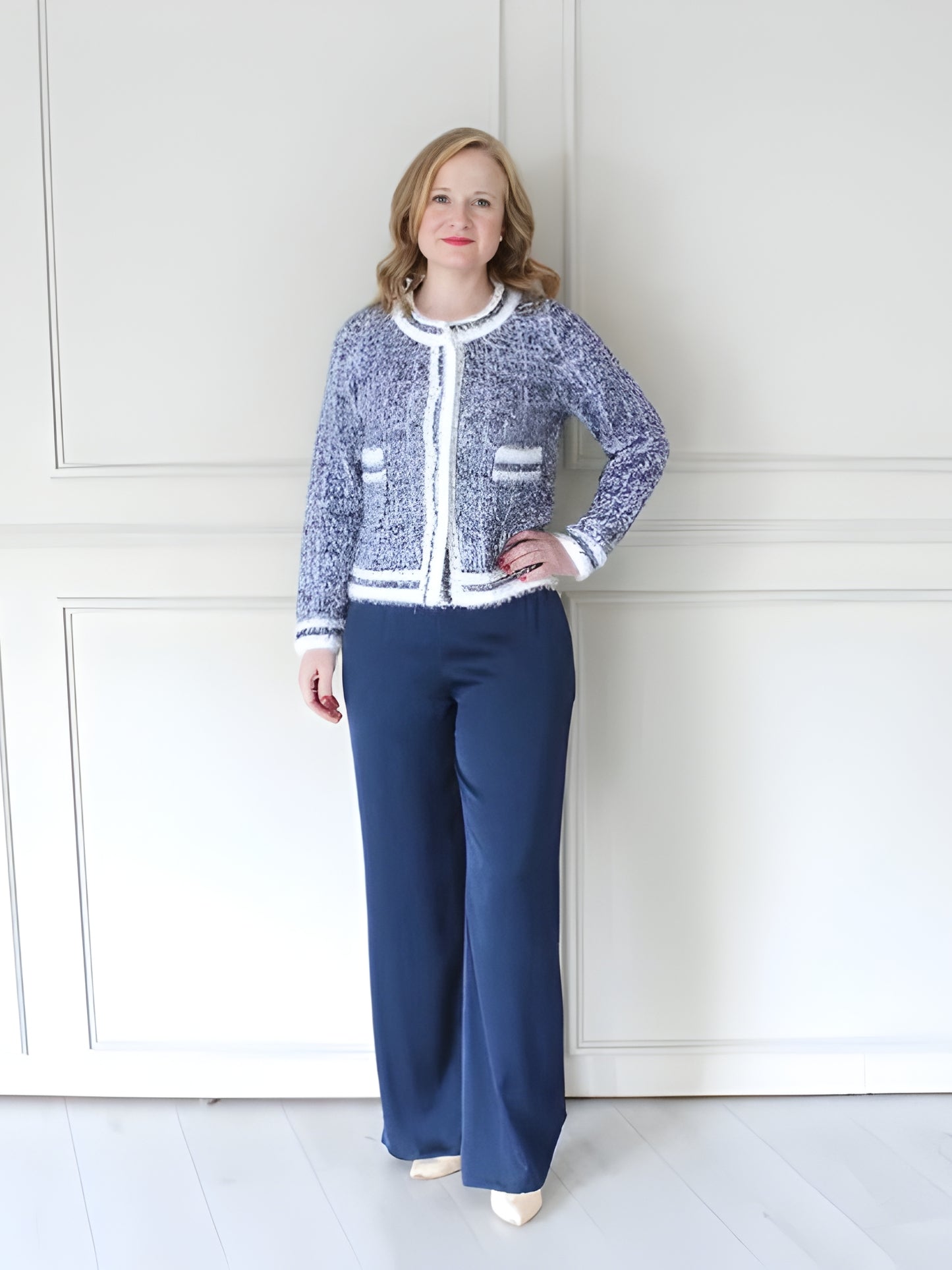 Blue Cropped Jacket