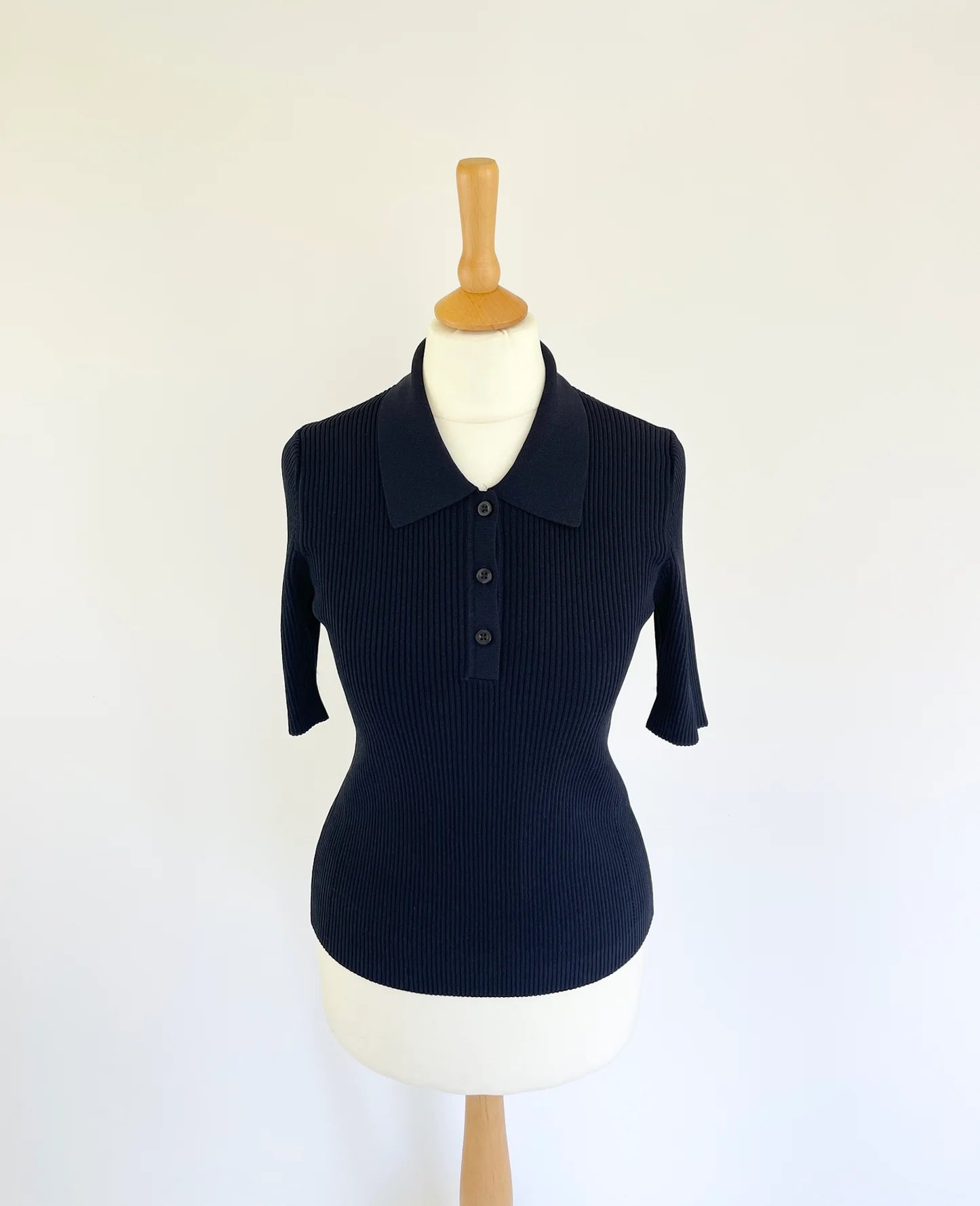 Paloma Fine Knit Polo - Midnight Blue
