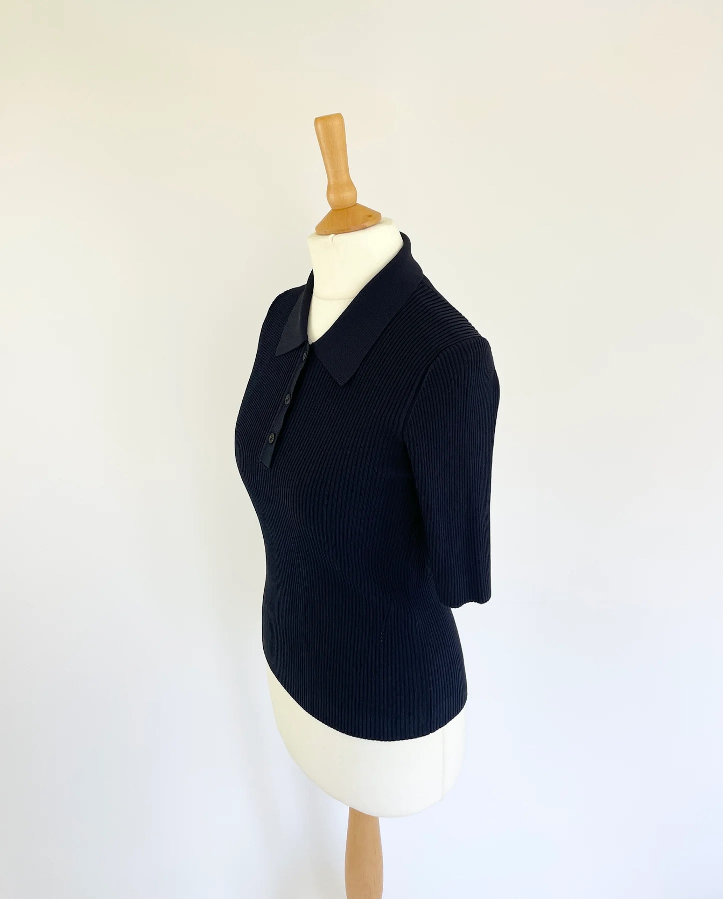 Paloma Fine Knit Polo - Midnight Blue
