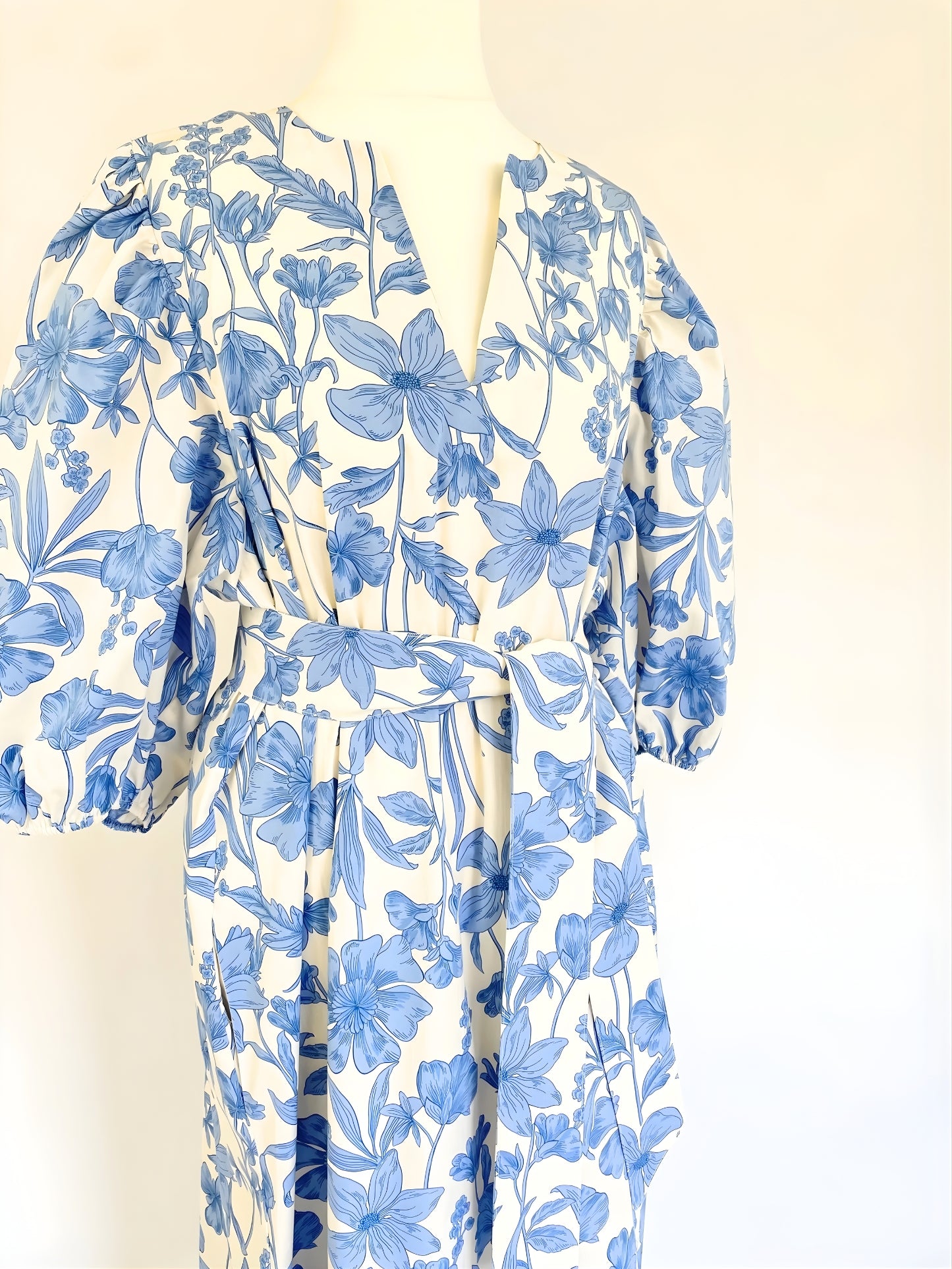 Rochella Blue Floral Print Dress