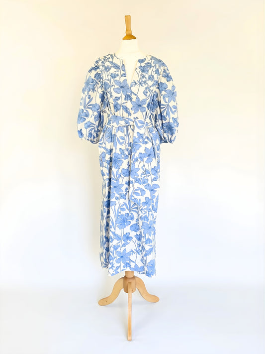 Rochella Blue Floral Print Dress