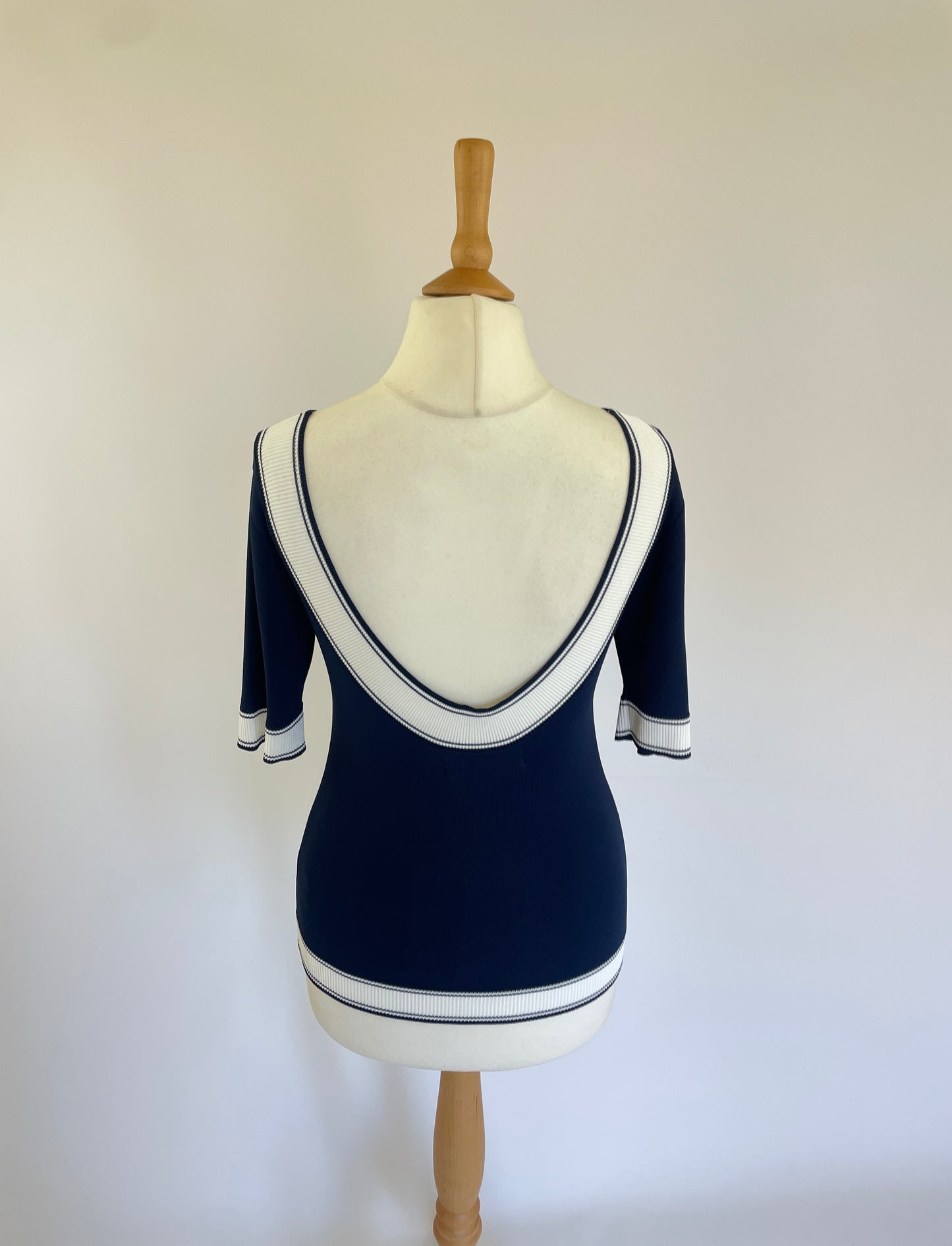 Scoop Back Top Navy