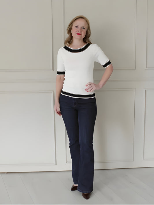 Scoop Back Top White