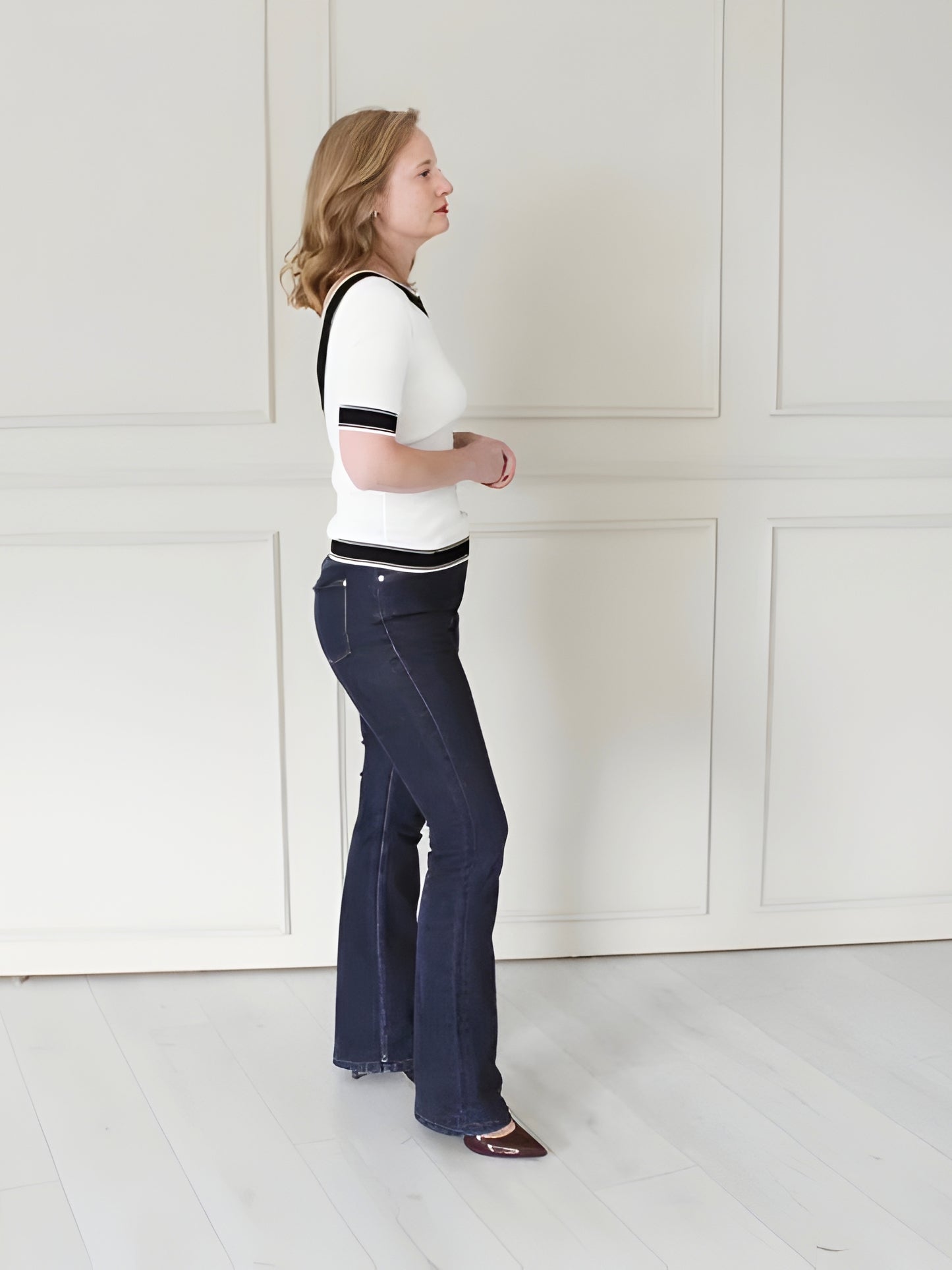 Scoop Back Top White