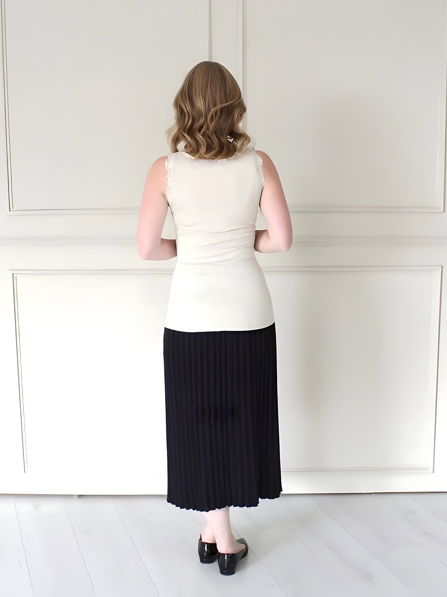 Silk Blend Tank with Lace Detail