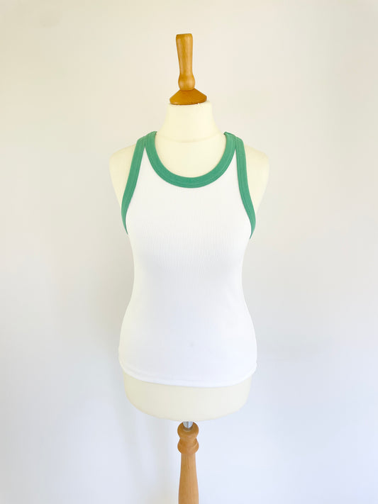 Trish Ribbed Vest Top - Green