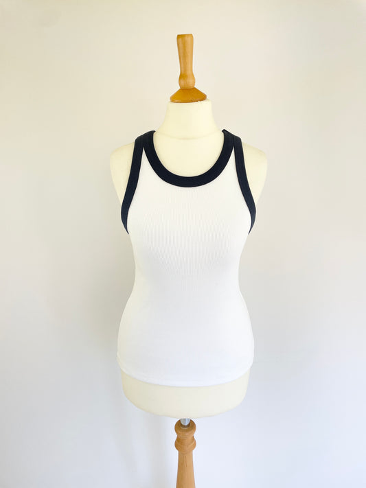 Trish Ribbed Vest Top - Midnight Blue