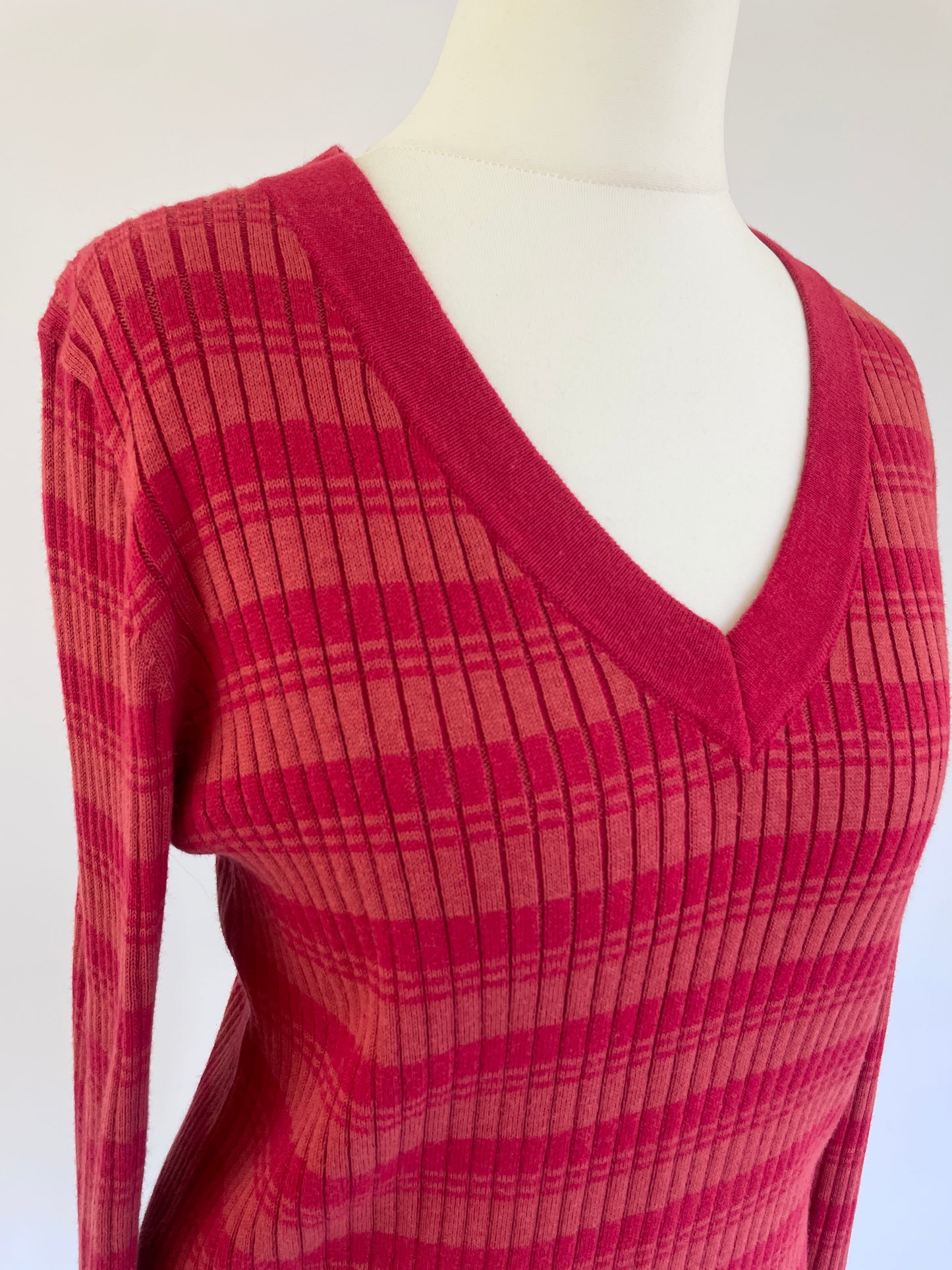 V-Neck Striped Sweater